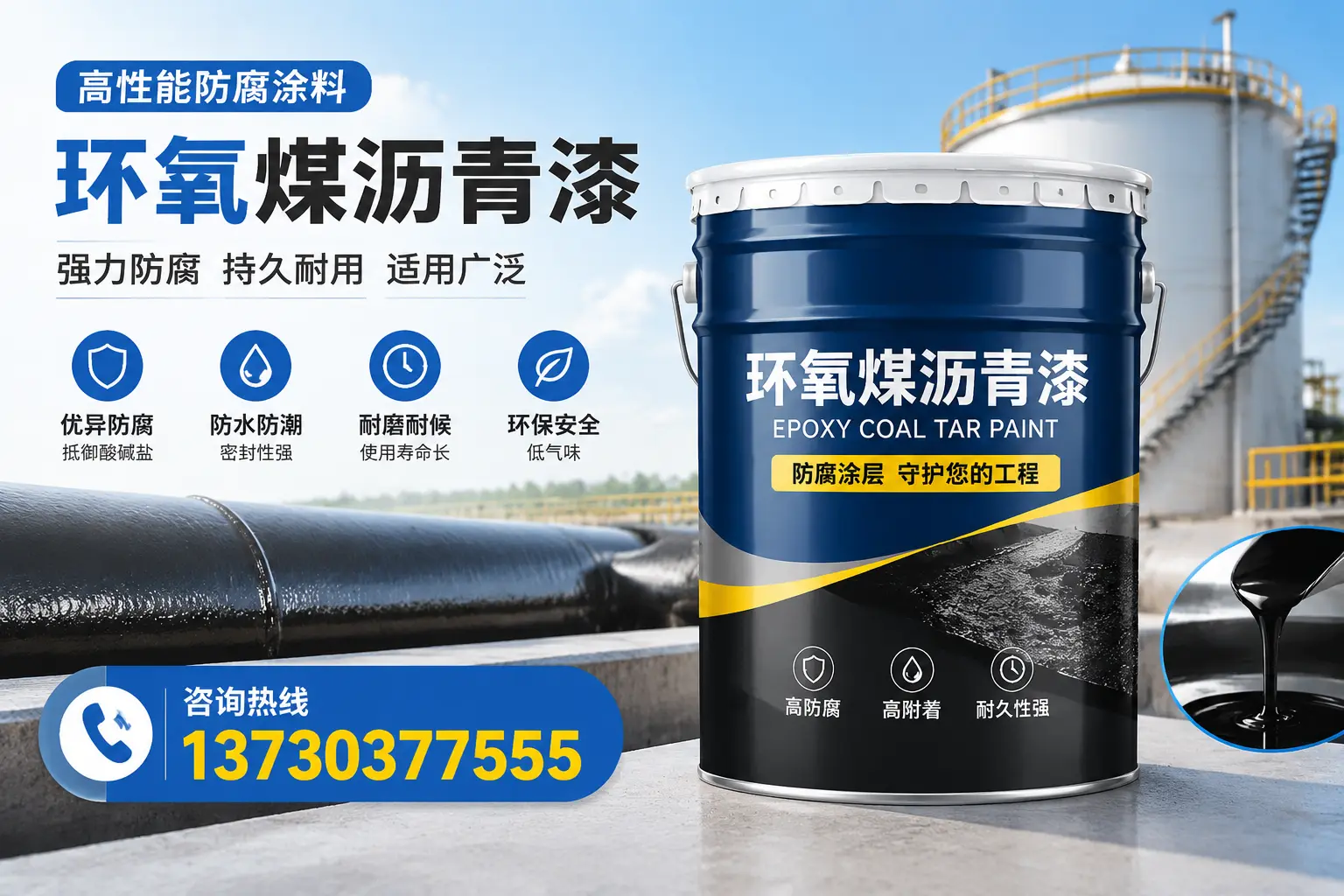 环氧煤沥青漆的耐久性分析，适合赛罕的使用场景